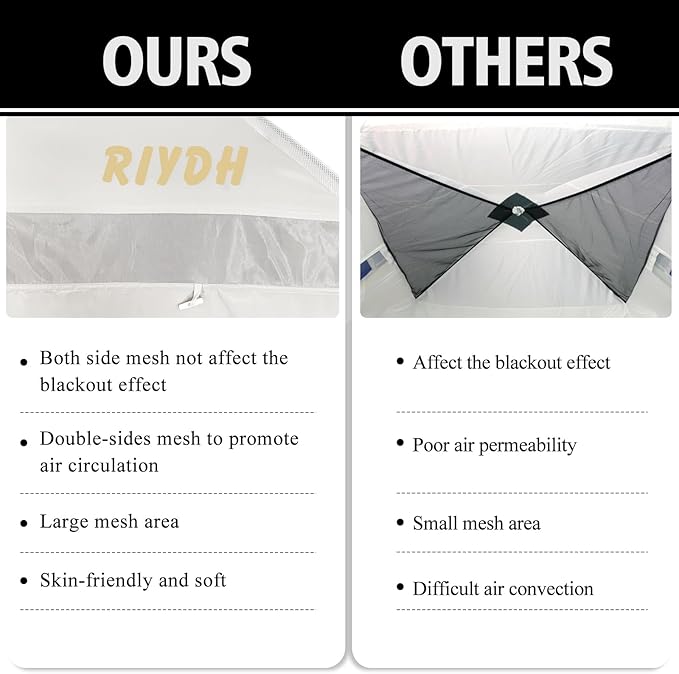 Bed Tent Bed Canopy Queen Size for Adult and Kids - Portable Sleeping Tents Indoor Dream Tents 70% Blackout with String Light 3 Doors Breathable Privacy Space Tents