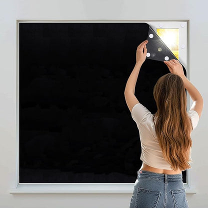 Portable Blackout Shades 100% Blackout Curtains for Bedroom Small Window Curtains No Light Kitchen Windows Insulated for Nursery for Baby Travel Curtain,Black,56" W x 120" L,1 Panel