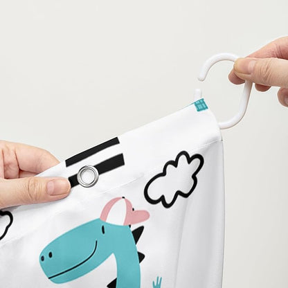 AILONEN Dinosaur Shower Curtain for Kids Boys,Cartoon Dinosaur Bath Curtain 72" W*72" H,Cactus Rainbow Dinosaur Waterproof Shower Curtain with 12 Plastic Hooks