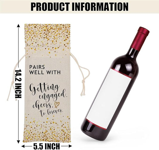 Engagement Gifts for Couples Bridal Shower Gifts Wine Bag Bachelorette Gifts for Bride Fiance Gifts for Women Men Friend Bachelorette Party Mrs Gifts Wine Bags