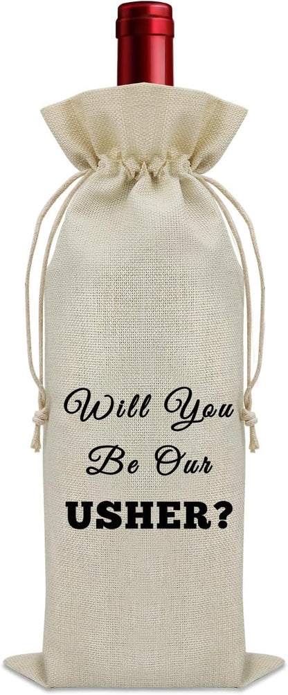 Wedding Usher Proposal Gift Wine Bag Usher Thank You Gifts Will You Be Our Usher Gift Wine Accessories Gifts for Wine Lovers Wedding Shower Gifts for Him Her Wedding Day Gifts