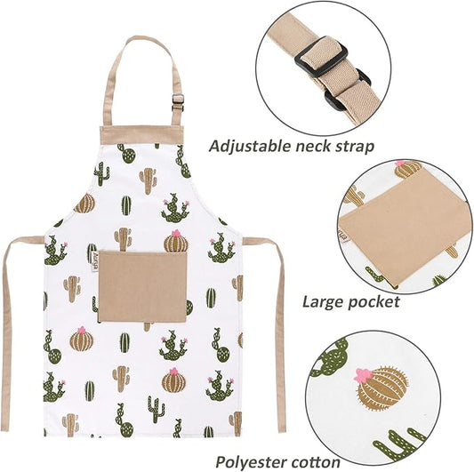 Kids Apron and Chef Hat Set-Adjustable Child Apron for Boys and Girls for Cooking Baking