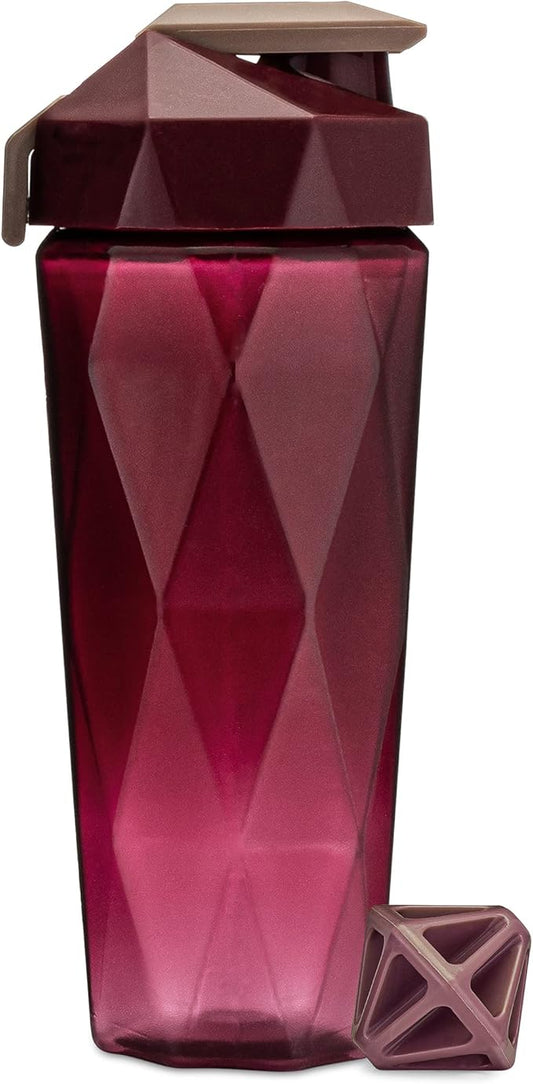 Classic 28oz Blender Shaker Bottle | Protein Shaker Bottle with Diamond Agitator | Shaker Cup with Carrying Handle and Dishwasher Safe | Maroon - 28-Ounces