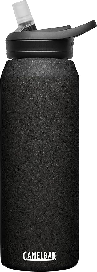 CamelBak eddy+ Water Bottle with Straw 32oz - Insulated Stainless Steel, Black