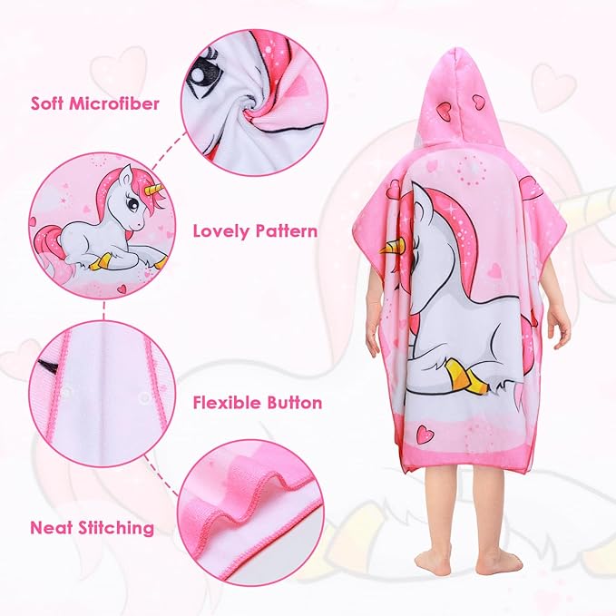 Kids Beach Towels Baby Towels with Hood Toddler Pool Towel Large Bath Towels for Boys and Girls for Travel Shower Swimming