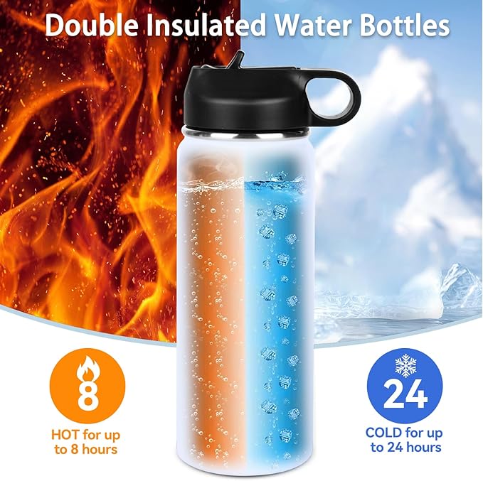 Volleyball Gifts,Volleyball Water Bottle and 50PCS Stickers Accessories Stuff for Teen Girls Player Lovers(18OZ)