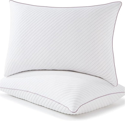 Pillows Standard Size Set of 2 Cooling Shredded Memory Foam Pillows for Bed