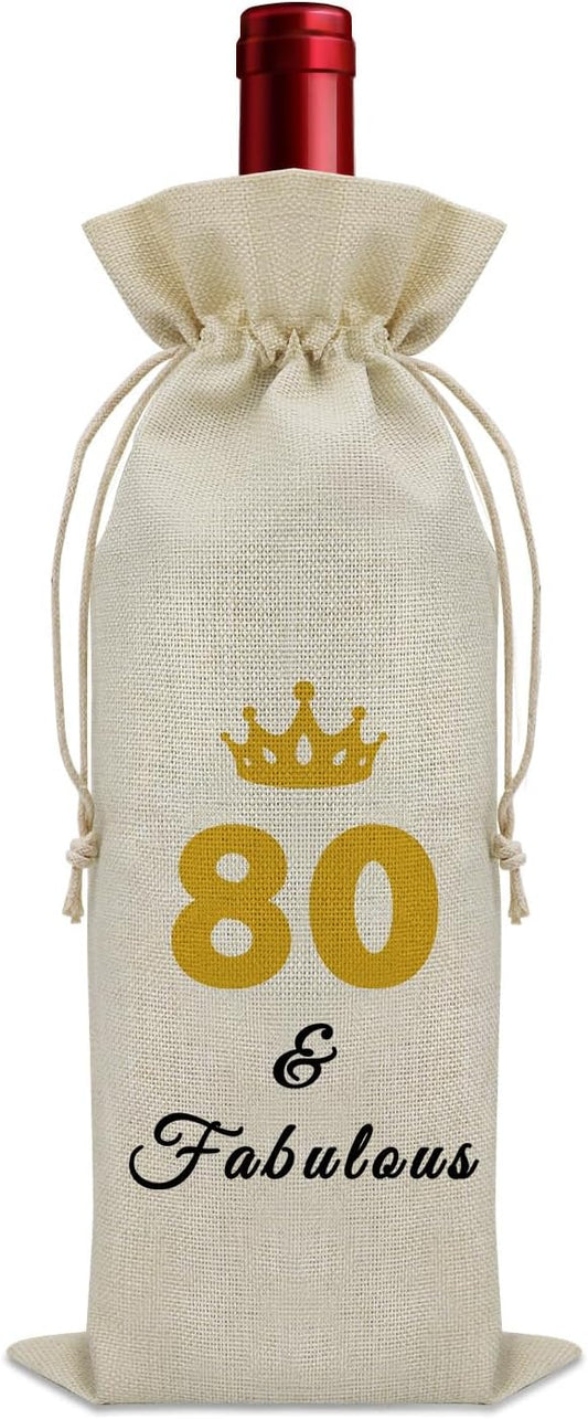Sazuwu 80 Years Old Birthday Gifts for Women Men Wine Bag Happy 80th Birthday Gifts for Mom Dad Wine Accessories Gifts for Wine Lovers Gifts for Someone Turning Sixty 1944 Birthday Gifts