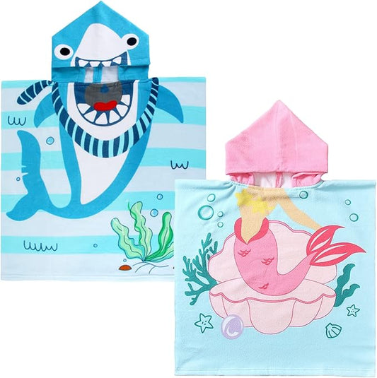 NovForth Bath Towel for Toddler Boys, Pool Hooded Towel for Kids, Hooded Bath Beach Towel Poncho for Bath/Pool/Beach Swim Cover