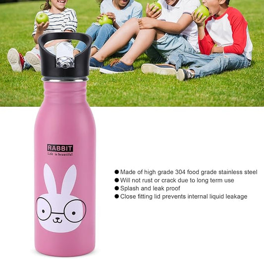 Metal Water Bottle, Leak Proof Stainless Steel Sports Bottle Anti Rust with Sucking Mouth for Biking for Camping for Outdoor