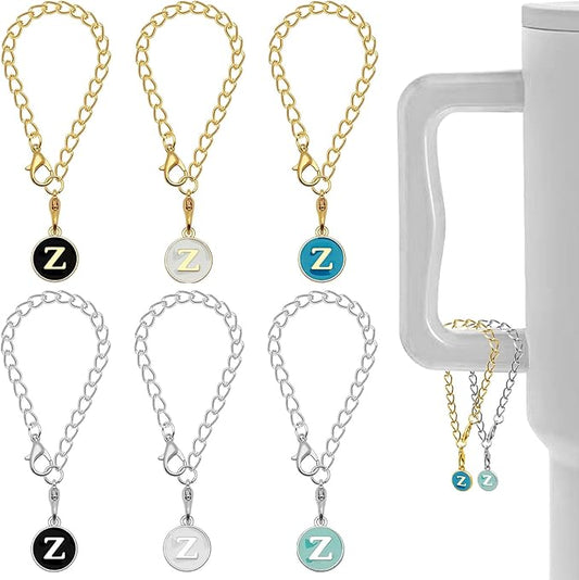6PCS Letter Charm Accessories for Stanley Cup, Name ID Letter Handle Charm for Stanley Handle Identification Letter Pendant Handle Decoration for Stanley Tumbler Charms (Letter Z)