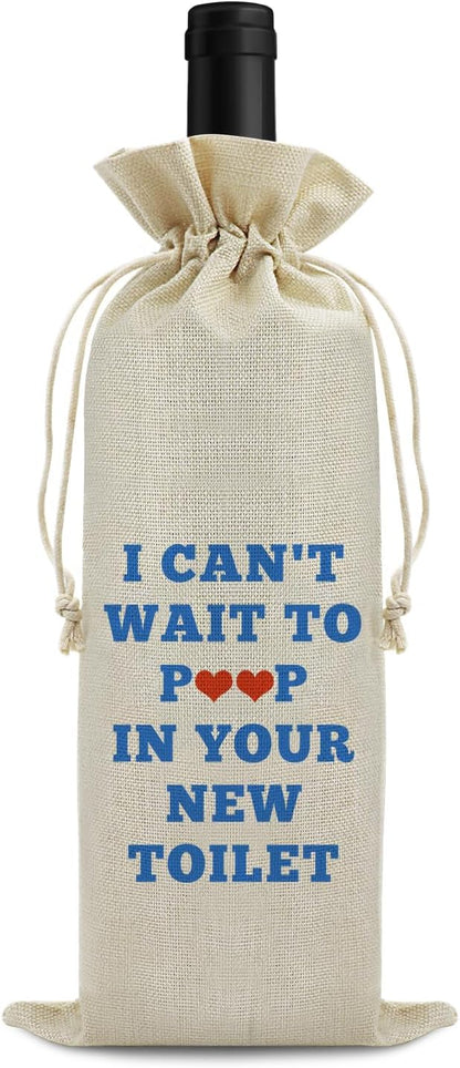 Funny Housewarming Gifts New House Wine Bag Congratulation Gift Wine Bag for Women Welcome New First Home Owners To Neighborhood Wine Bag for Friendship Gifts for Friends Birthday Christmas Gift