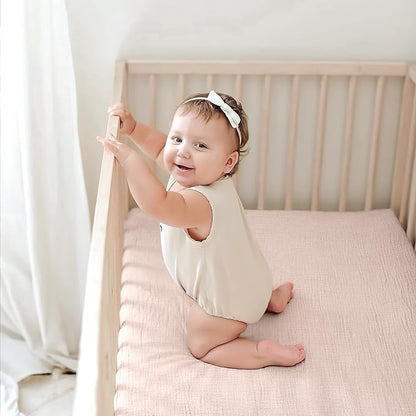 Lulu moon Muslin Crib Sheets - Fitted Crib Mattress Sheets for Boys and Girl - 28"x 52", 2 Pack