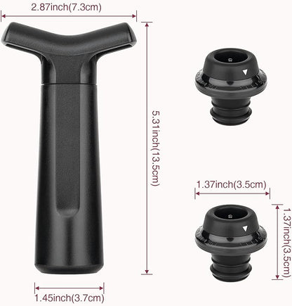 mafiti Wine Saver with 4 Wine Stoppers and Preserver, Red Wine Bottle Sealer Keeps Wine Fresh Up 7 Days, Ideal Wine Christmas Gifts for Men Women (1 Wine Pump + 4 stoppers)