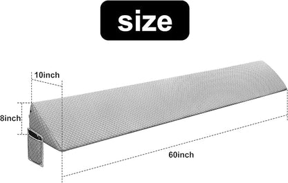 Queen Bed Wedge Pillow for Headboard,Foam Headboard Pillow Wedge,Bed Gap Filler Mattress Wedge,Mattress Gap Filler - Fill The Gap (0-8") Between Headboard and Mattress (Gray, 60"x10"x8")