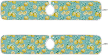 Kitchen Faucet Absorbent Mat,Lemon Fruit Summer Water Splash Guard for Sink, Faucet Drip Catcher Thicken Sponge Microfiber Faucet Water Catcher Mat Sink Absorbent Mat for Kitchen 30x5in 2 Pack