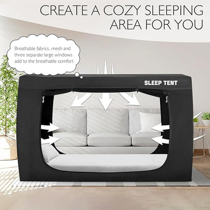 BORNA Bed Tent Bed Canopy King Size for Adult and Kids,Portable Sleeping Tents Dream Tents Indoor for Kids and Adult, Breathable Privacy Space on Bed with Three Doors (Mattress Not Included)