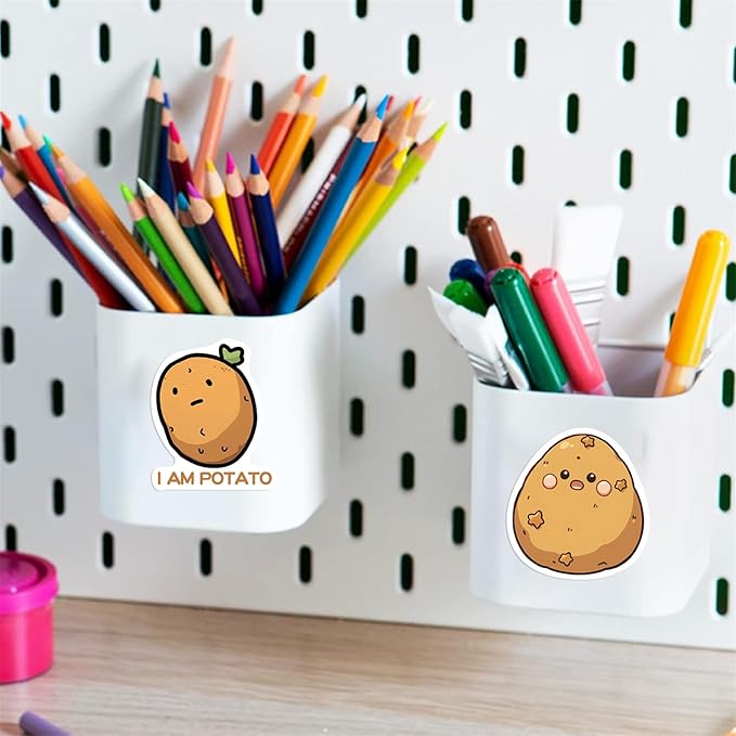 50PCS Funny Stickers Potato Stickers Cute Cartoon Vinyl Waterproof Stickers for Laptop,Bumper,Skateboard,Water Bottles,Computer,Phone, for Kids,Teens,Adult, Watcr