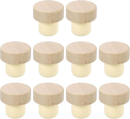 uxcell 16Pcs T-shaped Stoppers, 0.91inch Dia Cork Wine Stopper Reusable Wine Bottle Corks Sealing Plug for Wine Beer Beverage Bottle Crafts, Wood Color