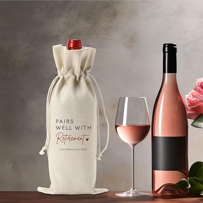 XFW 1Pcs Retirement Wine Bag Retirement Gifts for Women Men Pairs Well With Retirement Wine Bag Farewell Gifts for Coworkers Going Away Gift for Friends Boss