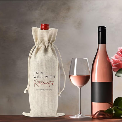 XFW 1Pcs Retirement Wine Bag Retirement Gifts for Women Men Pairs Well With Retirement Wine Bag Farewell Gifts for Coworkers Going Away Gift for Friends Boss