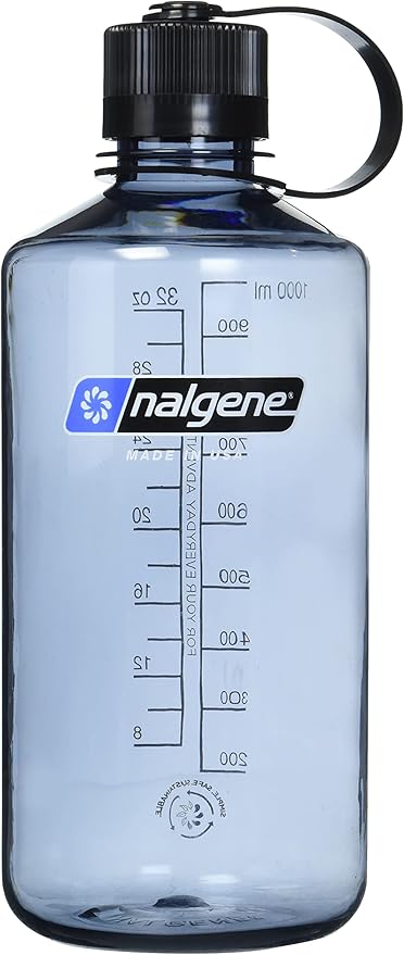 Nalgene Sustain BPA-Free Tritan Plastic Water Bottle for Travel and Camping, 32 oz Capacity, Gray