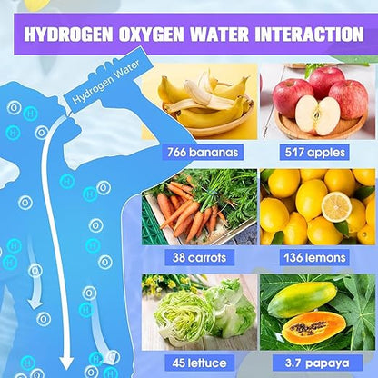 Hydrogen Water Bottle, Portable Rechargeable Hydrogen Water Bottles Generator, 3 Min Quick Electrolysis, 420ml Portable Hydrogen Water Generator for Office, Daily Use, Exercise, Travel and Gifts