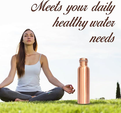 Pure Copper Water Bottle 34 oz Leak Proof Design | 100% insulated copper | Copper healing water benefits for Drinking ,Traveling, gifts , Gym& Office | (1000 ml)