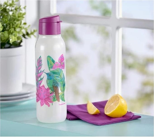 Tupperware Hummingbird Medium ECO Shimmers Water Bottle 25 oz / 750 mL Purple