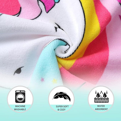 NovForth Kids Beach Towel for Boys Girls, Hooded Bath Towel Wrap, Toddler Pool Towel with Hood