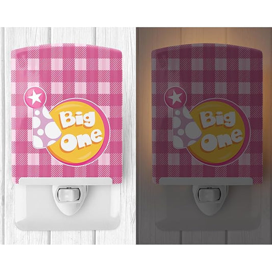 Caroline's Treasures BB6830CNL Girl Big One Ceramic Night Light Compact, UL-Certified, Ideal for Bedroom, Bathroom, Nursery, Hallway, Kitchen, 6x4x3, Multicolor