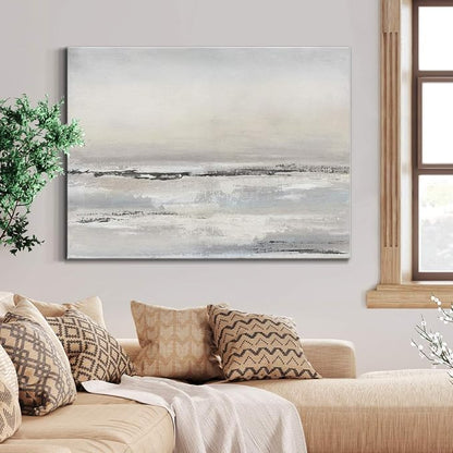 Renditions Gallery Canvas Nature Wall Art Modern Decorations Paintings Serene Winter Snow Glam Romantic Abstract Minimalist Artwork Prints for Bedroom Office Kitchen - 24"x36" LT33