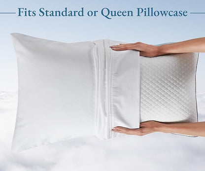 California Design Den Luxury Queen Size Pillow - Adjustable Loft Memory Foam - Soft Down Alternative - Cooling Luxury Hotel Pillows for Back, Stomach or Side Sleepers - Medium Soft, CertiPUR-US