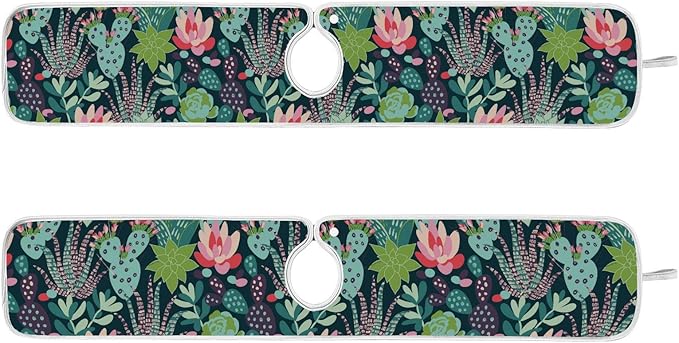 Kitchen Faucet Absorbent Mat,Succulent Plants Cactus Water Splash Guard for Sink, Faucet Drip Catcher Thicken Sponge Microfiber Faucet Water Catcher Mat Sink Absorbent Mat for Kitchen 30x5in 2Pack