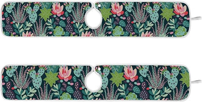 Kitchen Faucet Absorbent Mat,Succulent Plants Cactus Water Splash Guard for Sink, Faucet Drip Catcher Thicken Sponge Microfiber Faucet Water Catcher Mat Sink Absorbent Mat for Kitchen 30x5in 2Pack