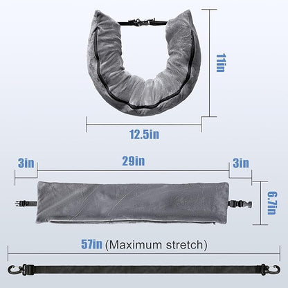 2Pack Stuffable Travel Pillow for Extra Luggage, Velvet Travel Neck Pillow with Adjustable Neck Size, Fits About 6 T-Shirts Travel Essentials Multifunctional Sleeping Rest Cushion