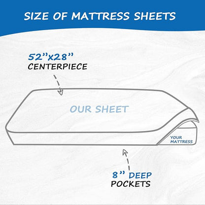 Crib Sheets Girl Crib Mattress Sheet Set (28 x 52 x 8 in) Fitted for Standard Crib Toddler Mattress Cover Soft & Breathable Boho Baby Crib Sheets Rainbow 2 Pack for Boys and Girls