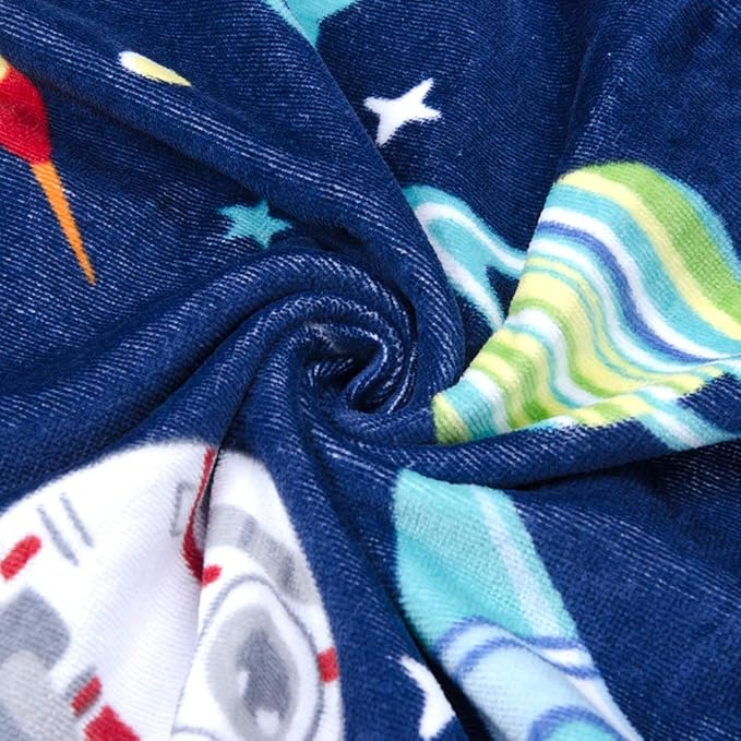 Kids Hooded Bath Beach Towel Girls Boys, Super Absorbent & Soft Towel Poncho with Cute Design, 30 x 50 Inch After Pool Wrap Towel with Hood (Starry Sky)