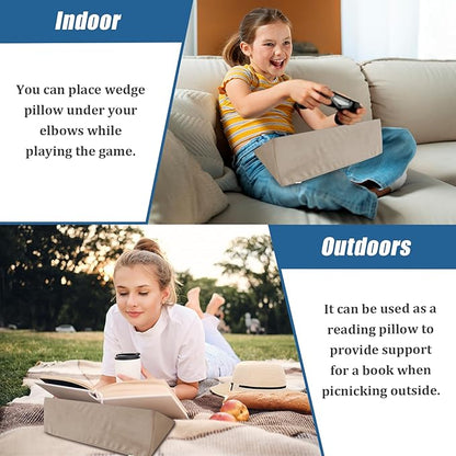 Small Wedge Pillow, Wedge Pillow for Bed Sores, Positioning Pillow, Positioning Wedge, Yoga Wedge Pillow, Mini Wedge Pillow for Laptop, Small Wedge Pillow for Chair (1 Unit, Apricot)