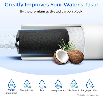 Waterdrop FQK2J Under Sink Water Filter, Replacement for GE FQK2J, FQK1K, 1350 Gallons Dual Flow Drinking Water Replacement Filters (4 Count)