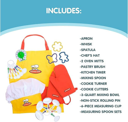 Curious Chef 27-Piece Kitchen Foundation Kit for Kids, includes Real Cooking and Baking Tools, Dishwasher Safe and Made with BPA-Free Plastic