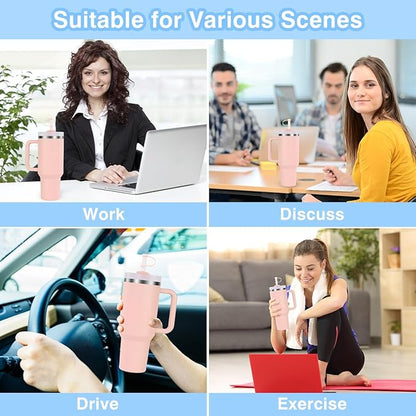 Silicone Spill Proof Stopper Set Compatible with Stanley Quencher H2.0 FlowState Tumbler 40oz/ 30oz, Kits Include 2 Straw Cover Cap, 2 Square Spill Stopper, 2 Round Leak Stopper (Black, H2.0)