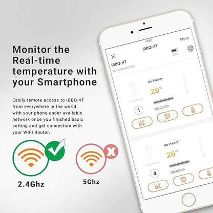 Inkbird WiFi Grill Thermometer & Instant Read Thermometer IHT-1P, Rechargeable Digital BBQ Meat Thermometers with Alarm Timer Graph Calibration Magnet for Food Oven Smoker Kitchen