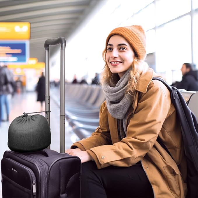 Memory Foam Travel Pillow | Provides Real Support to Head, Neck, and Chin | Best Firm Airplane Pillow for Long Flights