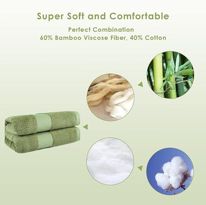 Extra Large Bath Towel Sheets for Body, Sensitive Skin, Adult Kids Baby Luxury Super Soft Highly Absorbent Oversized Towels 35" x 70" 1 Pack Pine Green