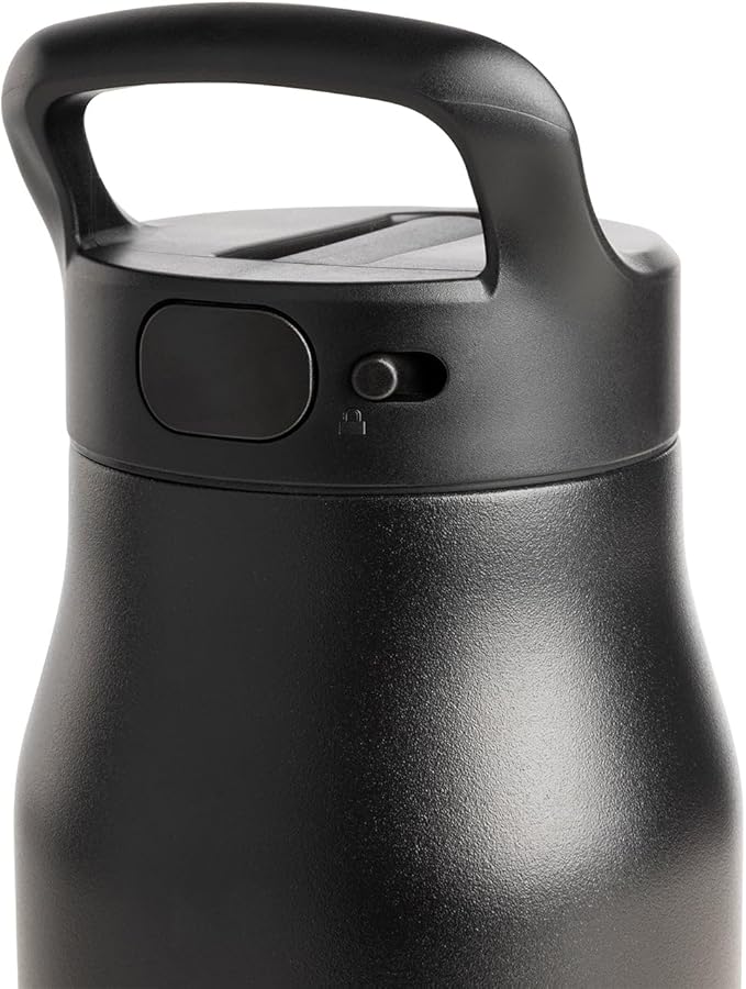Simple Modern Water Bottle with Push Button Straw Lid | Ceramic-Lined Insulated Stainless Steel | Travel Water Bottles for Gym & Sports | Leak Proof | Mesa Signature Collection | 34oz, Winter White