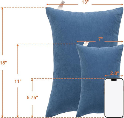 NTBAY Toddler Pillows, Down Alternative 13"x18" Pillows, Machine Washable - Soft and Breathable Travel Small Pillows for Sleeping, Ideal for Daycare, Crib, Cot, Denim Blue