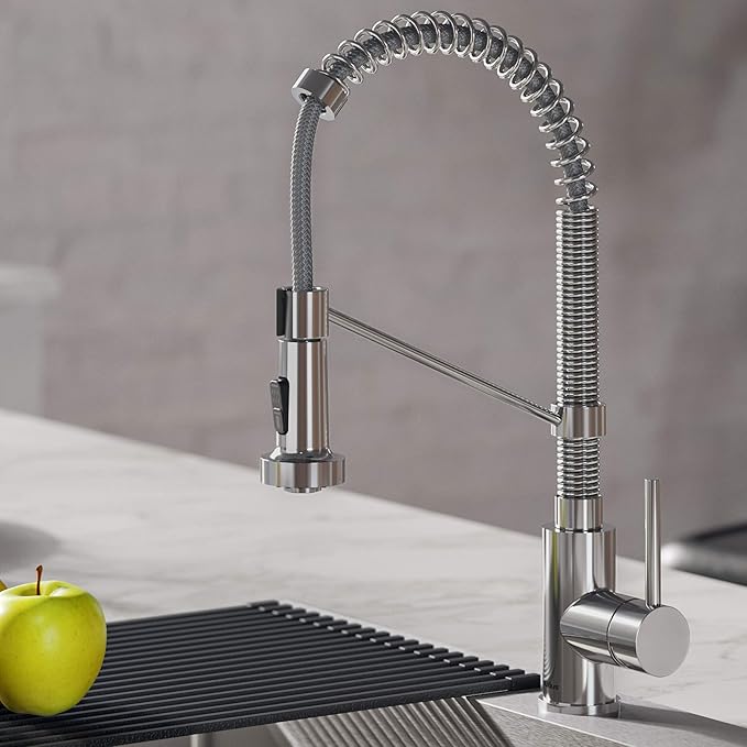 Kraus KPF-1610CH-KAG-1CH Bolden Single Handle 18-Inch Commercial Kitchen Faucet with Air Gap, Chrome