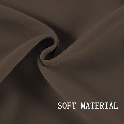 Solid Grommet Top Brown Valance for Kitchen Windows Blackout Curtain Valance for Living Room Short Straight Drape Valance for Bedroom Kids Room/Cafe/Loft 100X18 1 Panel Coffee Brown