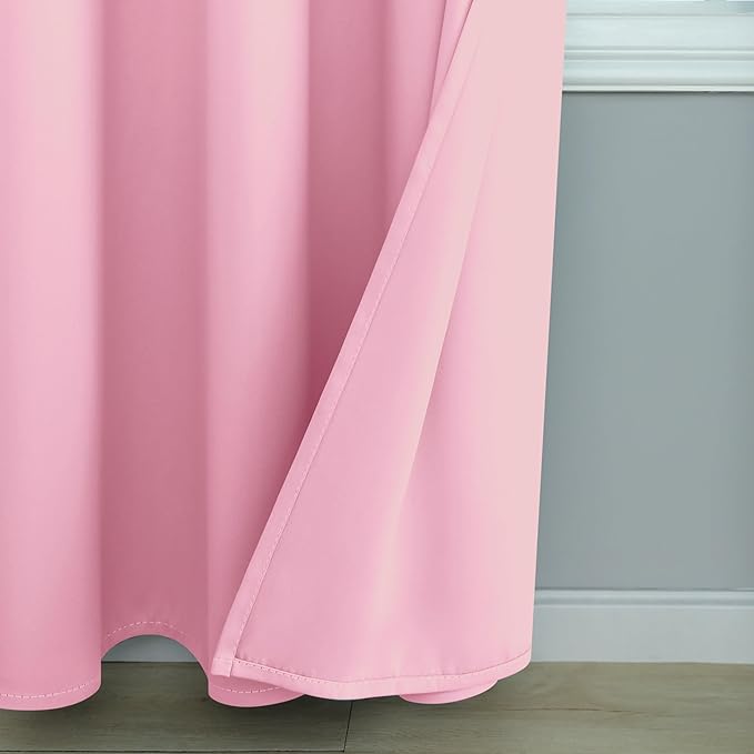 Mrs.Naturall Pink Curtains 42x54 Inch Length for Living Room 2 Panels Blackout Room Darkening Curtain for Bedroom